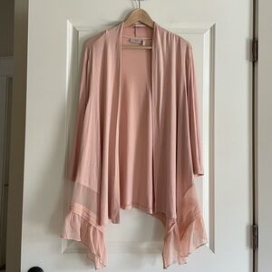 LOGO Lori Goldstein Open Front Cardigan